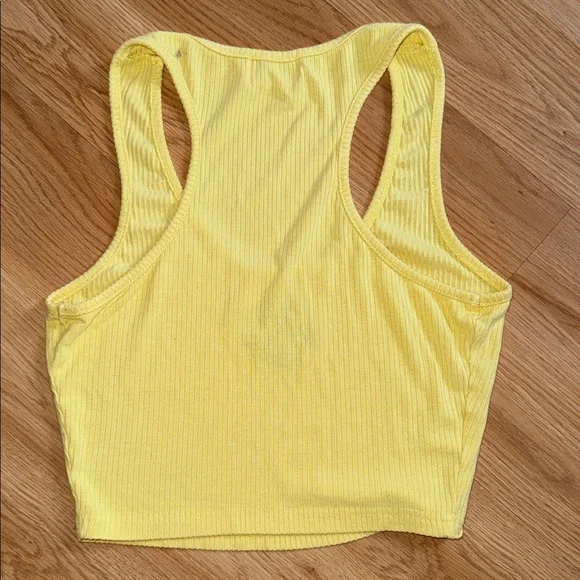 Tiger Mist Yellow Tank Top Malibu Crop Size Small - Picture 5 of 7